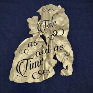 Beauty And The Beast SS Navy Tee "Tale As Old As Time" - Size XL